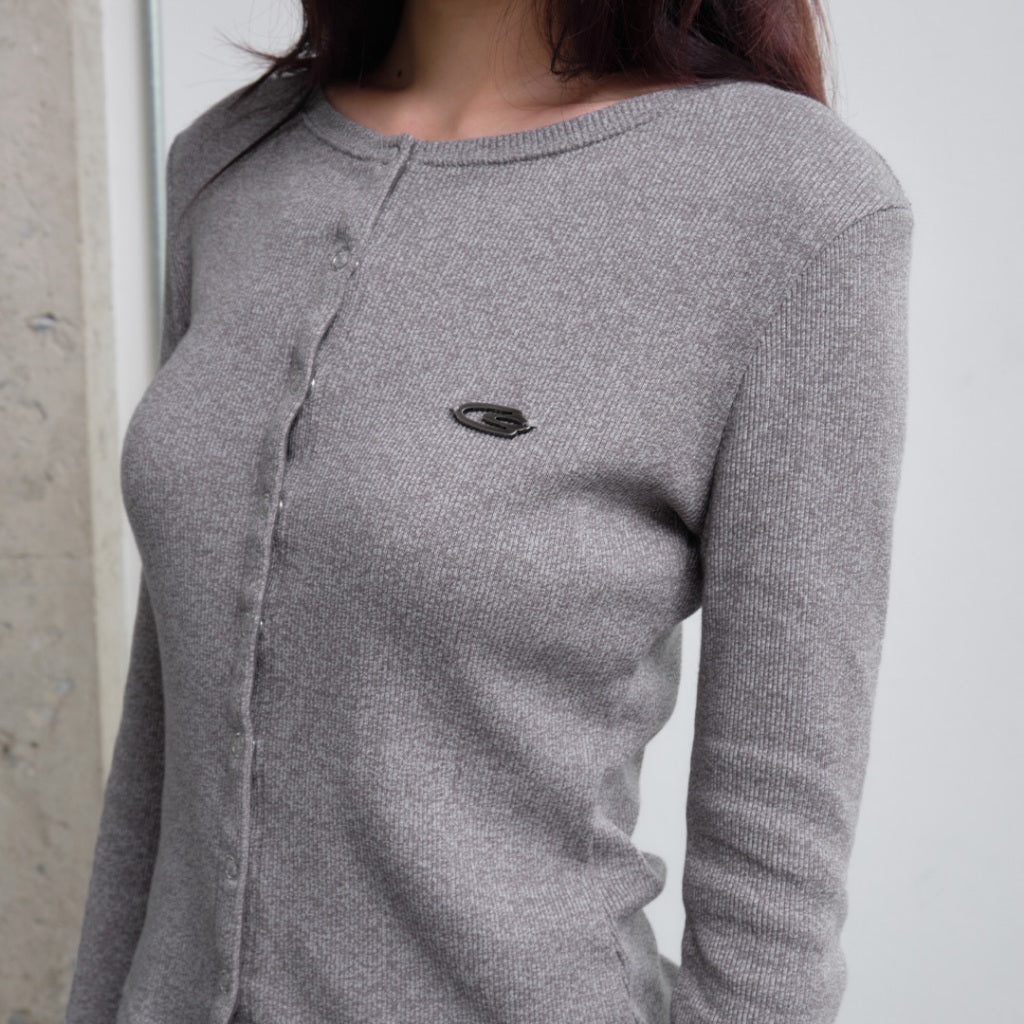 Garcon Slim dark grey ring shirt Light Grey / M