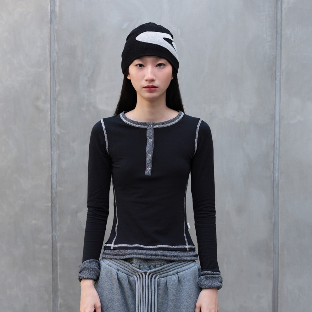 Slim layers black Long sleeve shirt