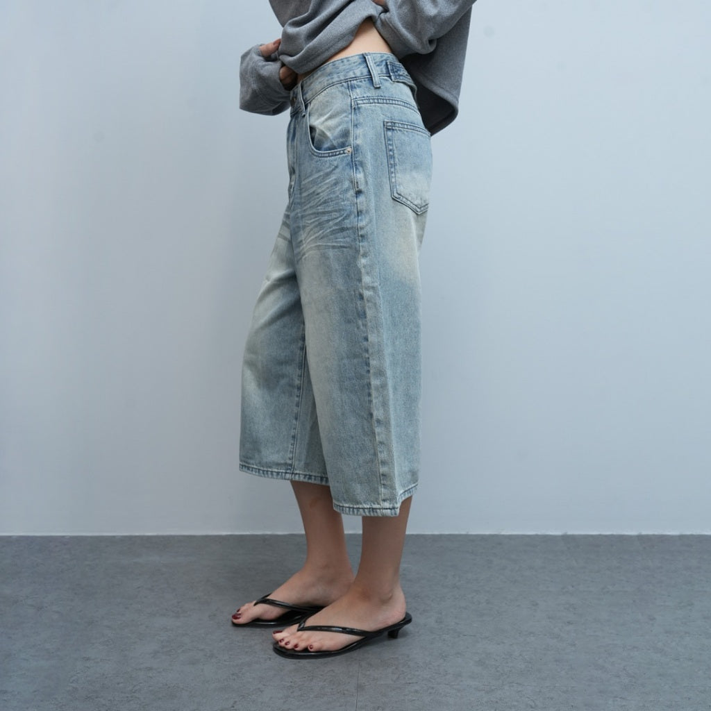 Garcon fade blue denim jorts
