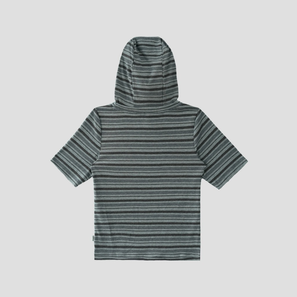 Vintage Cropped Grey stripe Hoodie