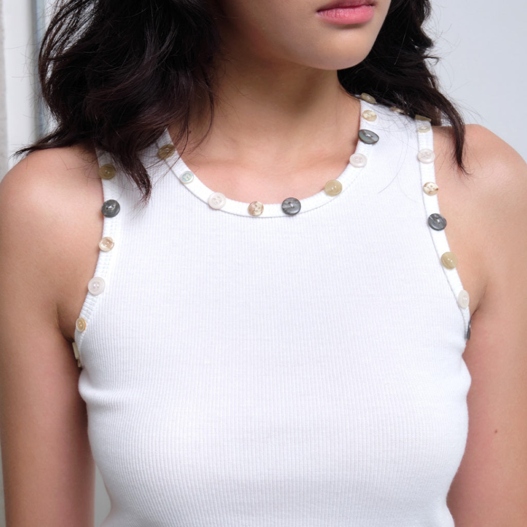 Garcon Random buttons tank top