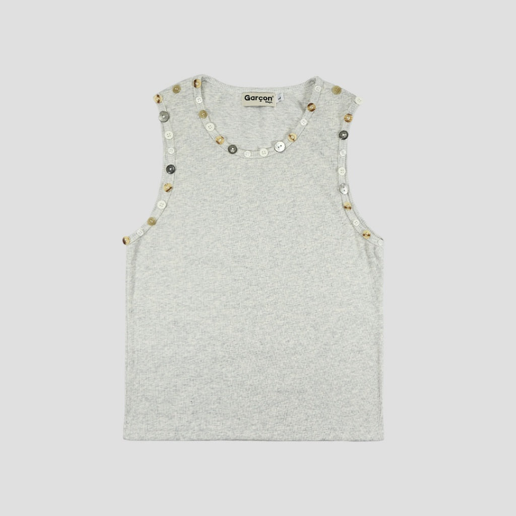 Garcon Random buttons tank top light grey / S