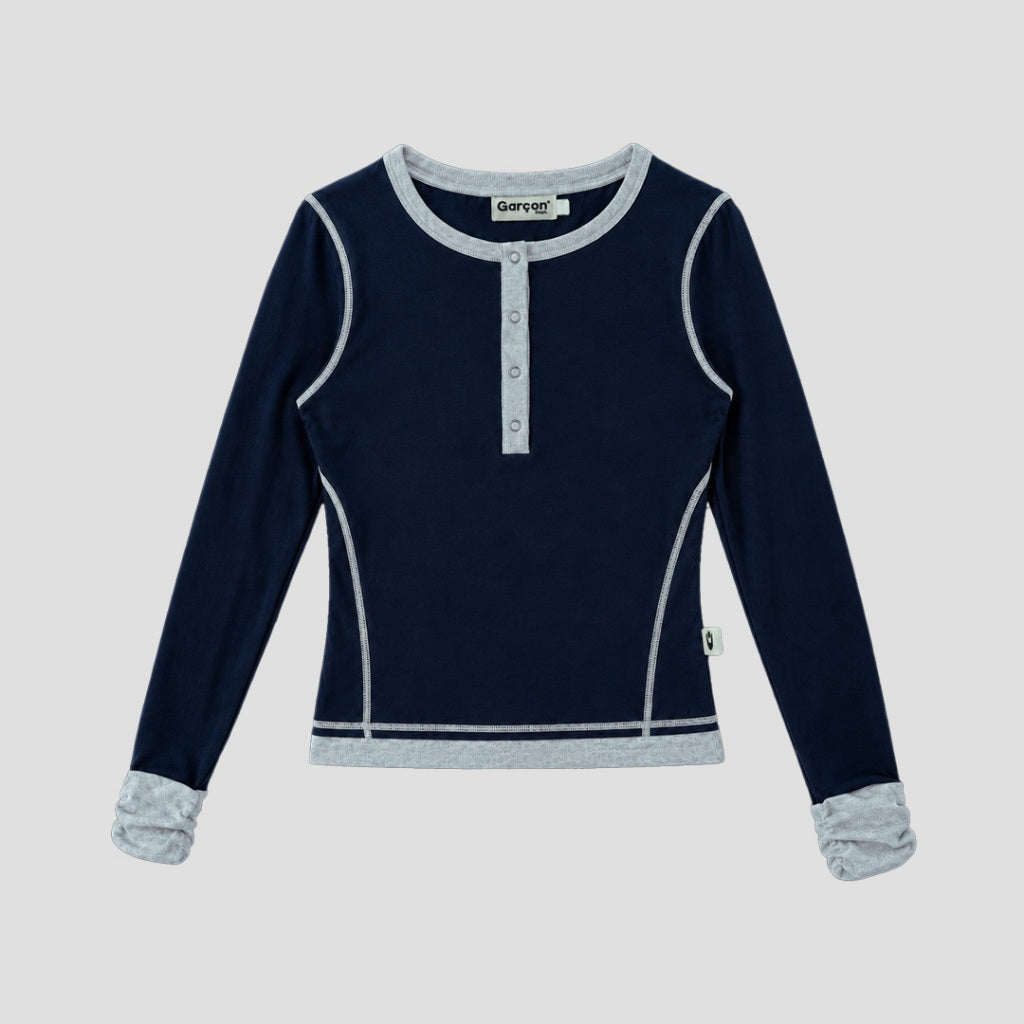 Slim layers black Long sleeve shirt Navy / S